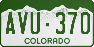 CO license plate AVU370