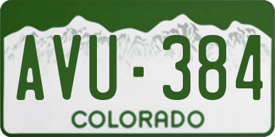 CO license plate AVU384