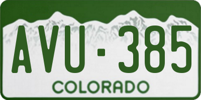CO license plate AVU385