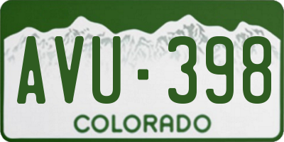 CO license plate AVU398