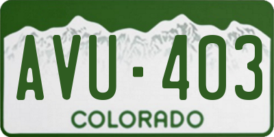 CO license plate AVU403