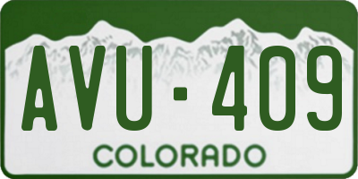 CO license plate AVU409