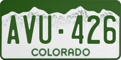 CO license plate AVU426