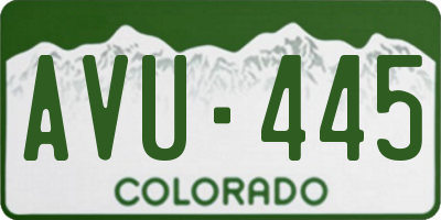 CO license plate AVU445