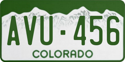 CO license plate AVU456