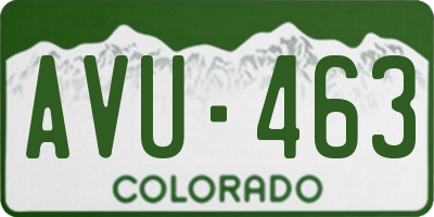 CO license plate AVU463