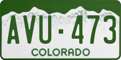 CO license plate AVU473