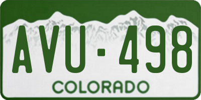 CO license plate AVU498
