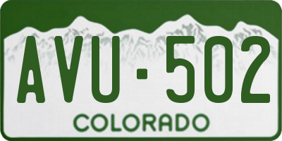 CO license plate AVU502
