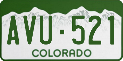CO license plate AVU521