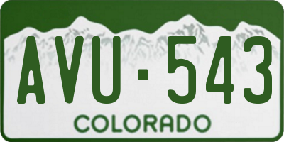 CO license plate AVU543