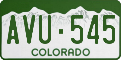 CO license plate AVU545