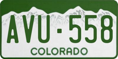 CO license plate AVU558