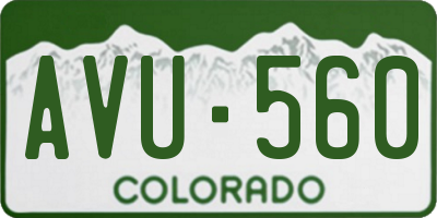 CO license plate AVU560