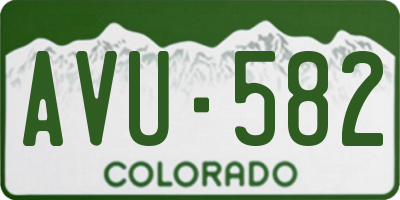 CO license plate AVU582