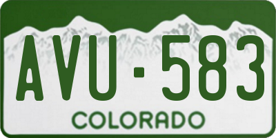 CO license plate AVU583