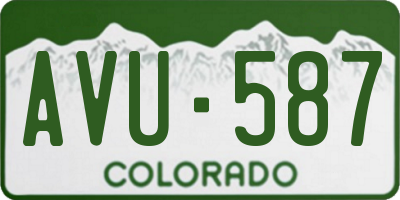 CO license plate AVU587