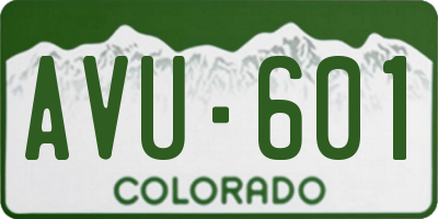 CO license plate AVU601