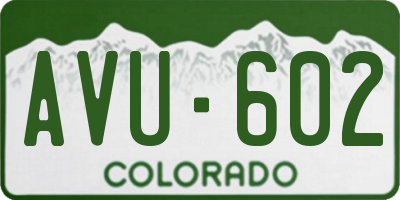 CO license plate AVU602