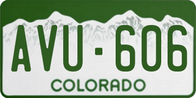CO license plate AVU606