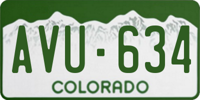 CO license plate AVU634