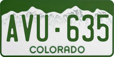 CO license plate AVU635