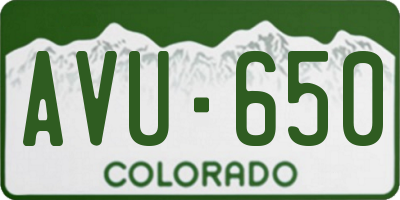 CO license plate AVU650