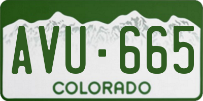 CO license plate AVU665