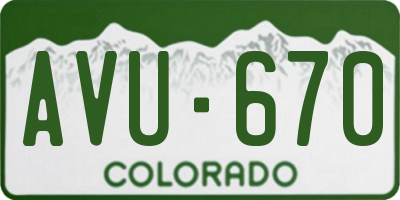 CO license plate AVU670