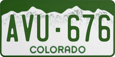 CO license plate AVU676