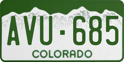 CO license plate AVU685