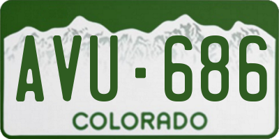 CO license plate AVU686