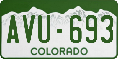 CO license plate AVU693