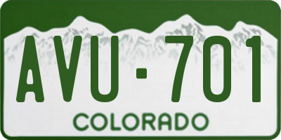 CO license plate AVU701