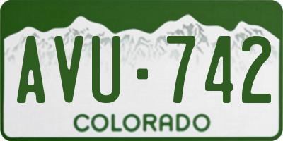 CO license plate AVU742
