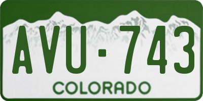 CO license plate AVU743