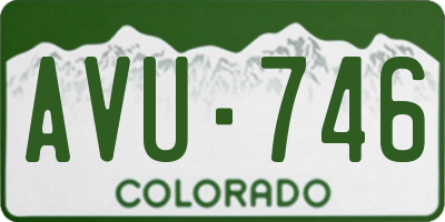 CO license plate AVU746
