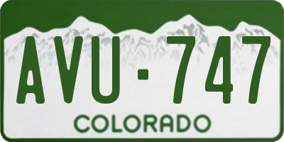 CO license plate AVU747