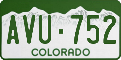 CO license plate AVU752
