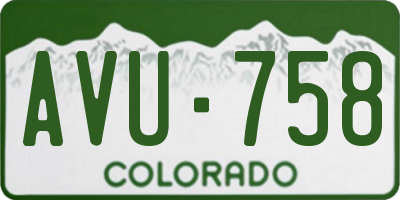 CO license plate AVU758