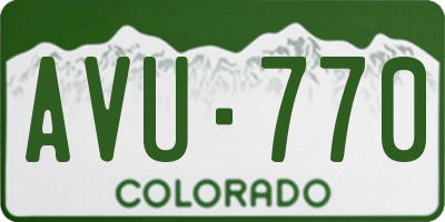 CO license plate AVU770
