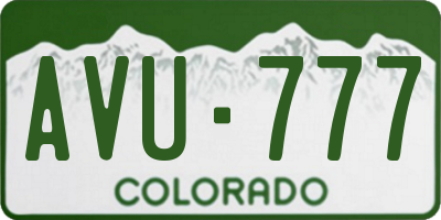 CO license plate AVU777