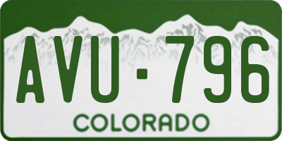 CO license plate AVU796