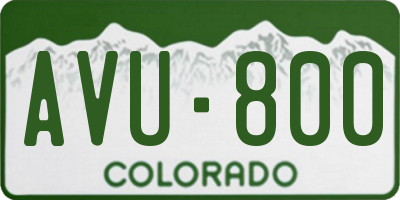 CO license plate AVU800