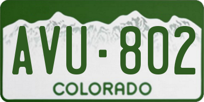 CO license plate AVU802