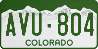CO license plate AVU804