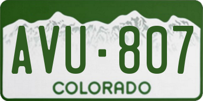 CO license plate AVU807