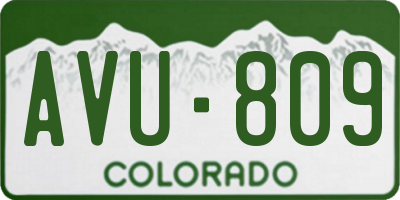 CO license plate AVU809