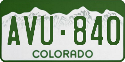 CO license plate AVU840