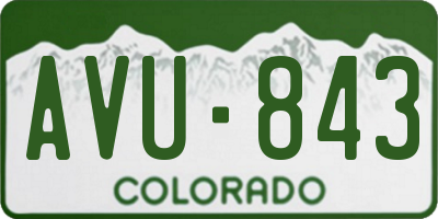 CO license plate AVU843